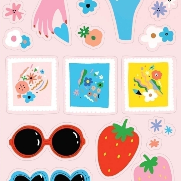 Carolyn Suzuki "Hey Love" 12  Die-Cut Shaped Notecards w/ Stickers NIB - Picture 8 of 10